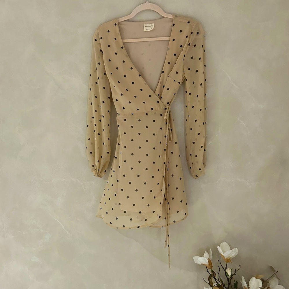 Polka dot wrap dress